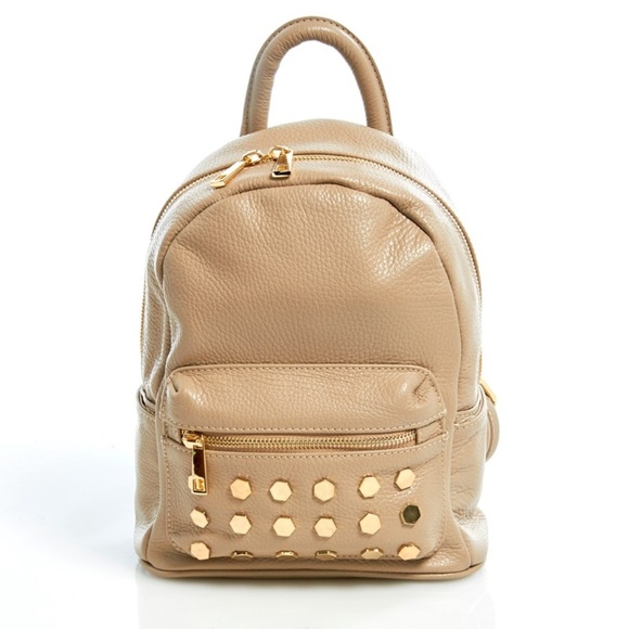 Andrea Cardone Mini Backpack/Purse Beige/Gold - Picture 1 of 3